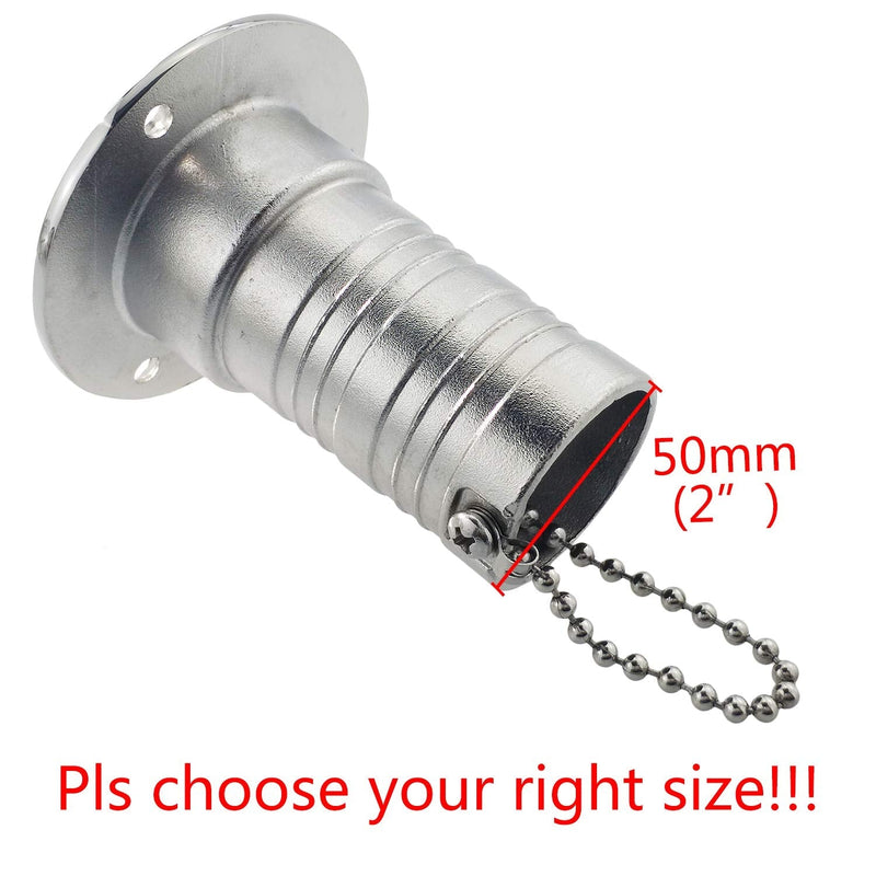 NRC&XRC New Casting 2"(50mm) Boat Water/Gas/Fuel/Waste/DEO Deck Fill/Filler with KeyCap Marine Grade316 SS Hardware for Boat Yacht Caravan,RV 2inch WATER Filler