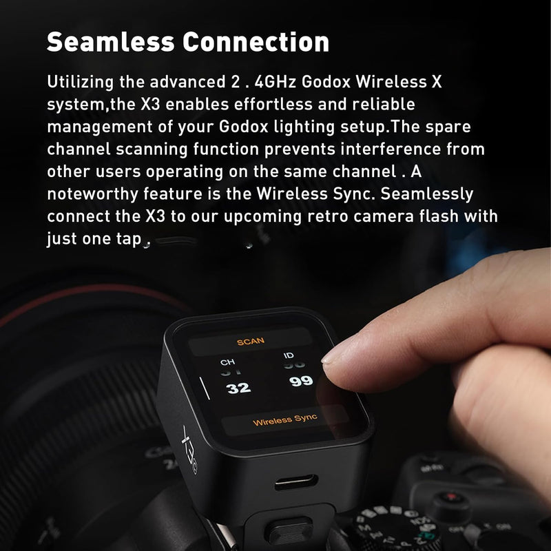 GODOX X3 X3S X3-S TTL Touchscreen Flash Trigger Compatible with Sony Cameras, 2.4G Wireless OLED Transmitter, Built-in 850mAh Lithium Battery (X2T-S XPro-S XProII-S Upgrade Version)