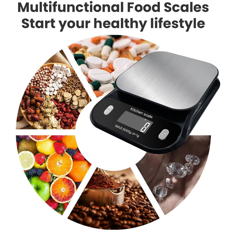 MAUJOY Clear and Loud North American Accent Talking Digital Kitchen Scale, Large Screen, Large Numbers, Accurate Weighing, Suitable for Visually impaired and Elderly People