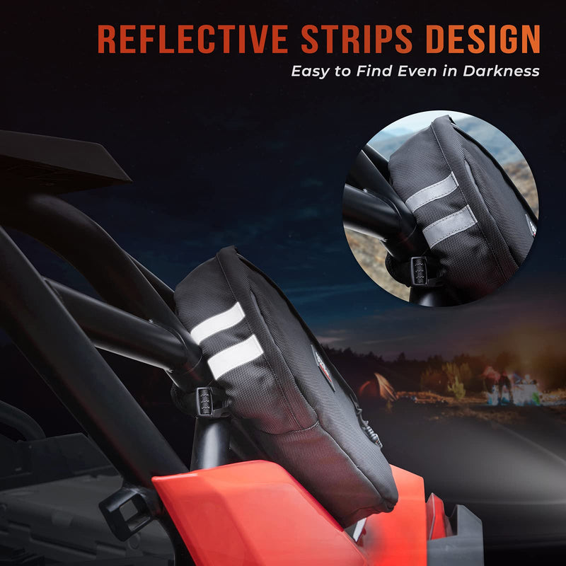 Kemimoto UTV Drive Belt Storage Bag Spare CVT Drive Belt Holder Belt Case with Reflective Strip Compatible with All UTVs