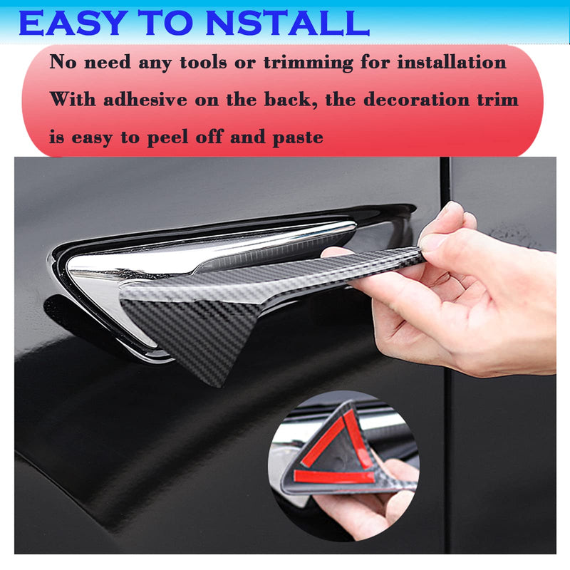 YHCDSEA for 2025 2024 Tesla Model 3/Y HW4.0 Side Camera Protection Cover Decoration Accessories fit for Tesla Model 3/Y with HW4.0 (HW4.0-Glossy Carbon Fiber Pattern) HW4.0-Glossy Carbon Fiber Pattern