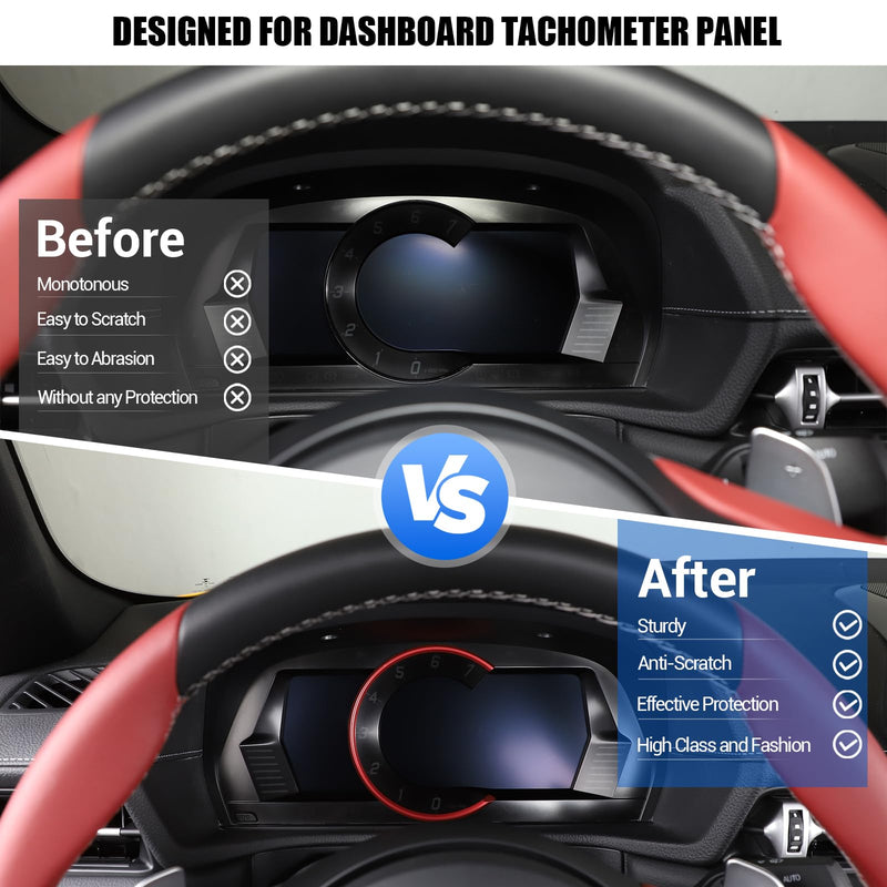 Dashboard Trim Ring Compatible with Toyota Supra GR A90 A91 MK5 2019-2026, Car Interior Tachometer Decoration Ring Cover, Aluminum alloy Instrument Panel Trim Frame Cover (Red) red