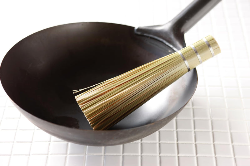 KAGOYA Sasara Bamboo Brush for Frying Pans and Woks (9.1inch) Vegetable Brush 9.1inch