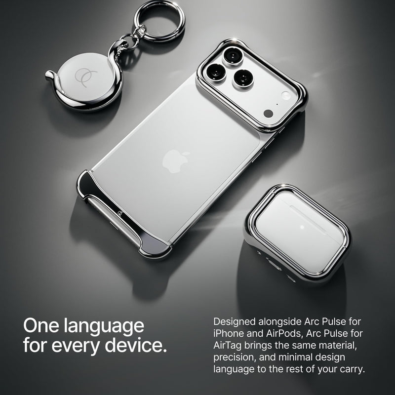 Arc Pulse Tracker Holder Compatible with Apple AirTag – Premium Aerospace-Grade Aluminium Case, Minimal Open Design, Anti-Scratch Protective Holder, Lightweight Keychain & Bag Accessory