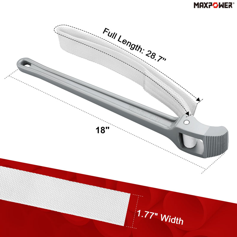 MAXPOWER Strap Wrench, 18-inch Handle Adjustable Strap Wrench, Nylon Strap Pipe Wrench for Replacing Oil Filter, Water Filter, PVC Junctions 18"