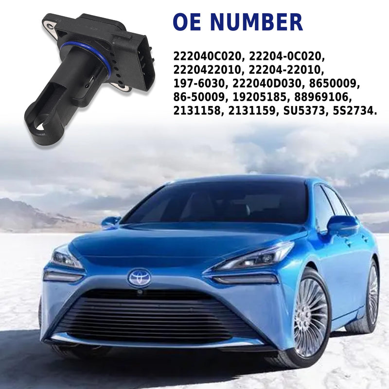 Mass Air Flow Sensor 22204-22010 MAF Sensor Compatible with Toyota 02-06 Camry 03-08 Corolla 01-10 Highlander 00-07 4Runner 99-10 Tacoma 3.4L 4.0L 01-05 RAV4 Lexus ES300/RX300 3.0L Replace 22204-07010