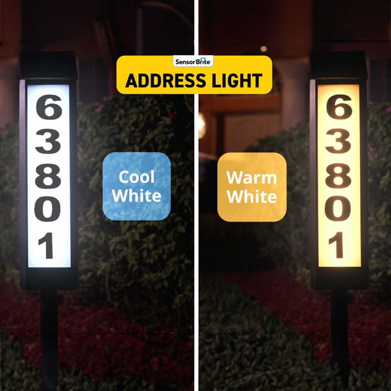Sensor Brite Solar Powered Address Light, 360-Degree LED House Number Sign, Automatic & Adjustable Solar Address Sign, Includes 40 Numbers 4 X (0 to 9) & 26 Letters (A to Z)