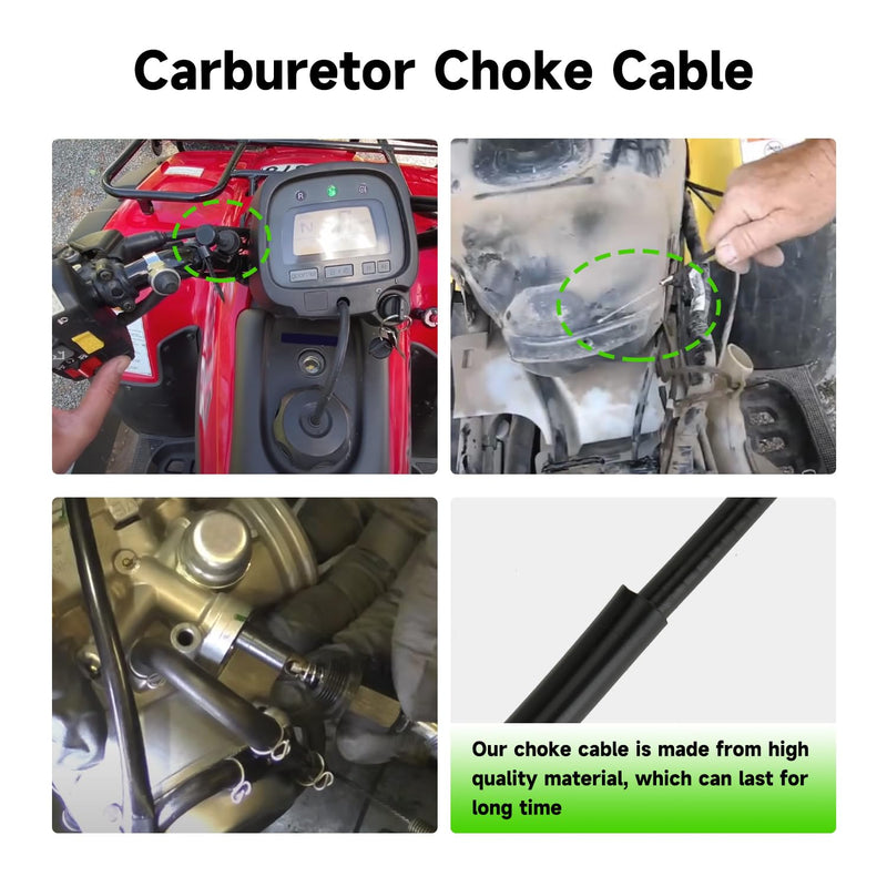Choke Cable for Rancher 350 TRX350 TRX350FM TRX350TM TRX350FE 2000-2006 Fourtrax 300 350 Foreman 400 ATV 4 Wheeler Quad with Starter Valve Plunger Kit Part 17950-HN5-671 TRX350 Choke Cable