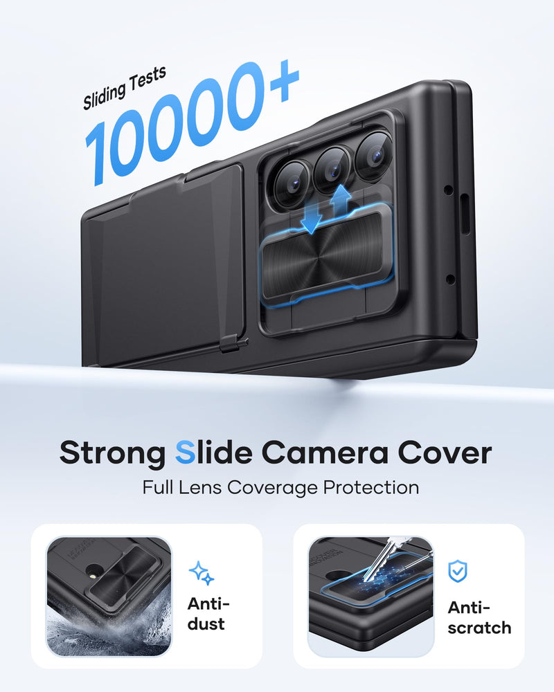 ASAFCASE for Samsung Galaxy Z Fold 8 Ultra Case Wallet with Stand, Black | Card Holder (1-2 Cards), Camera Cover, Hinge Protection, Outer Screen Protector, Rugged Phone Cover for Galaxy Z Fold 8 Ultra Black-S