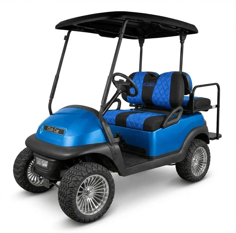 Golf Cart Diamond Seat Covers for Club Car Precedent OEM Standard Front Seat Cushion.Breathable Washable Polyester Mesh Cloth. Renew Your Golf Cart with Lowest Value. blue
