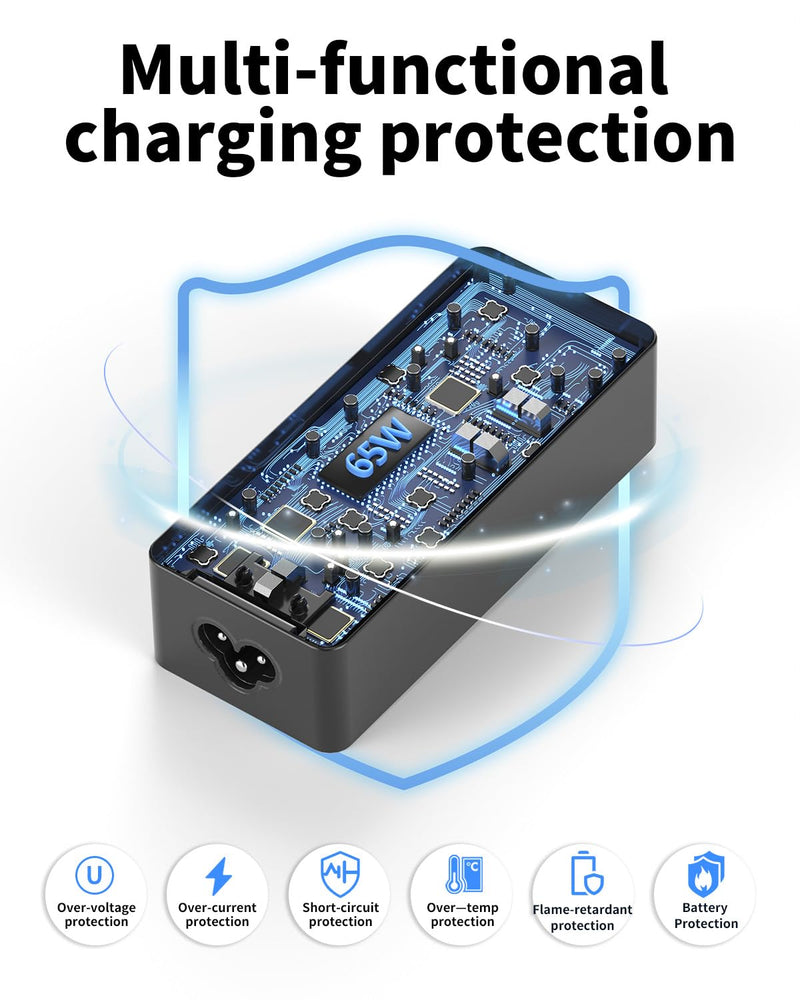 60W USB C Laptop Charger for Lenovo ThinkPad X1 Carbon Chromebook | 65W Fast Charging Compatible with Lenovo Thinkpad/Yoga/Chromebook,Safe Overheat Protection Type C Laptop Power Adapter black1