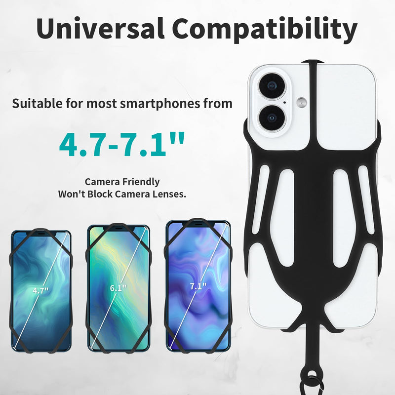 HOTEMIA Retractable Phone Tether with Steel Cable, Anti-Drop & Anti-Theft Phone Strap for Hiking,Shopping and Travel Black