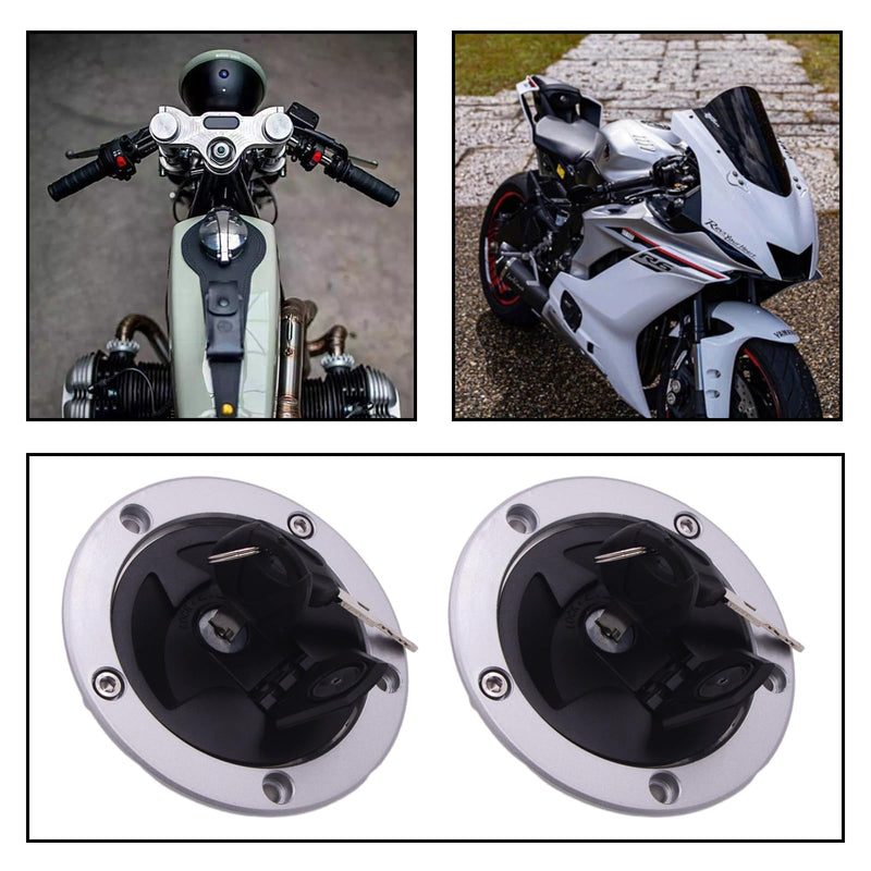 RUIAN CNC Aluminum Motorcycle Fuel Gas Cap Tank Cover Lock for Kawasaki ER-6F Ninja 650, Pack of 6 Black