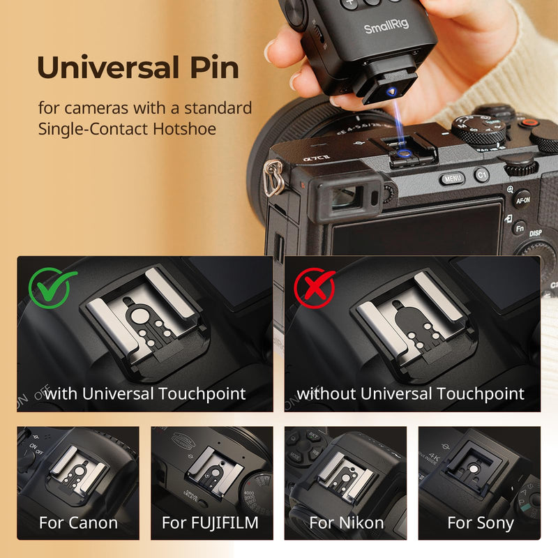 SmallRig RS-22 Mini Camera Flash for Sony for Nikon for Canon for Fuji DSLR | GN8 Manual Flash, 85° Adjustable, 4 Levels 1/1-1/8, 700 Full Power Flashes, 0.1-4s Recycle/6500K/400mAh Battery - 5883