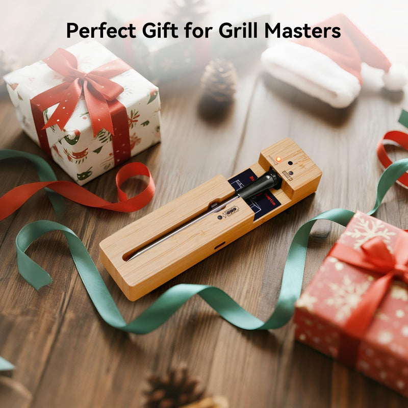 Smart Wireless Meat Thermometer, Bluetooth Food Thermometer for Grill, Remote Tracking and Accurate Temperature with APP Alerts, Perfect Gifts for Men, BBQ Lovers, Smoker 1 Probe