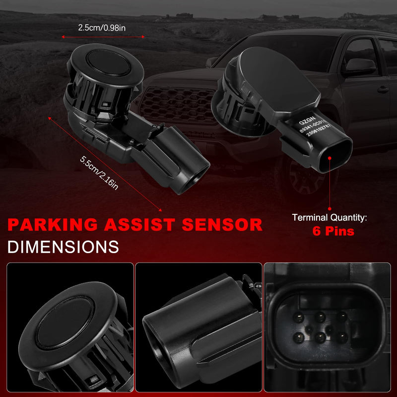 Parking Assist Sensor Compatible with Toyota RAV4 2014-2018,Tacoma 2015-2022,Tunder 2014-2021,Replace#89341-0C010 89341-0C020 PPS65,1PCS Reverse Rear Backup Bumper Parking Sensors 1-PC 89341-0C010