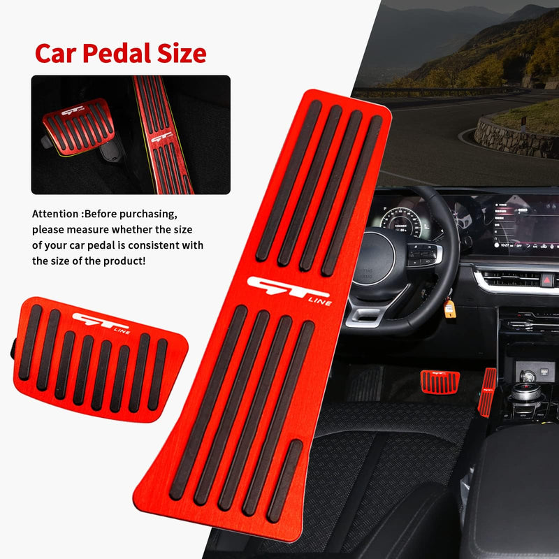 Aluminum Alloy Pedals Cover for K 5 2020 2021 2022 2023 2024 2025 Non-Slip Auto No Drilling Aluminum Brake and Accelerator Pedal Covers 2PCS(RED) Red1