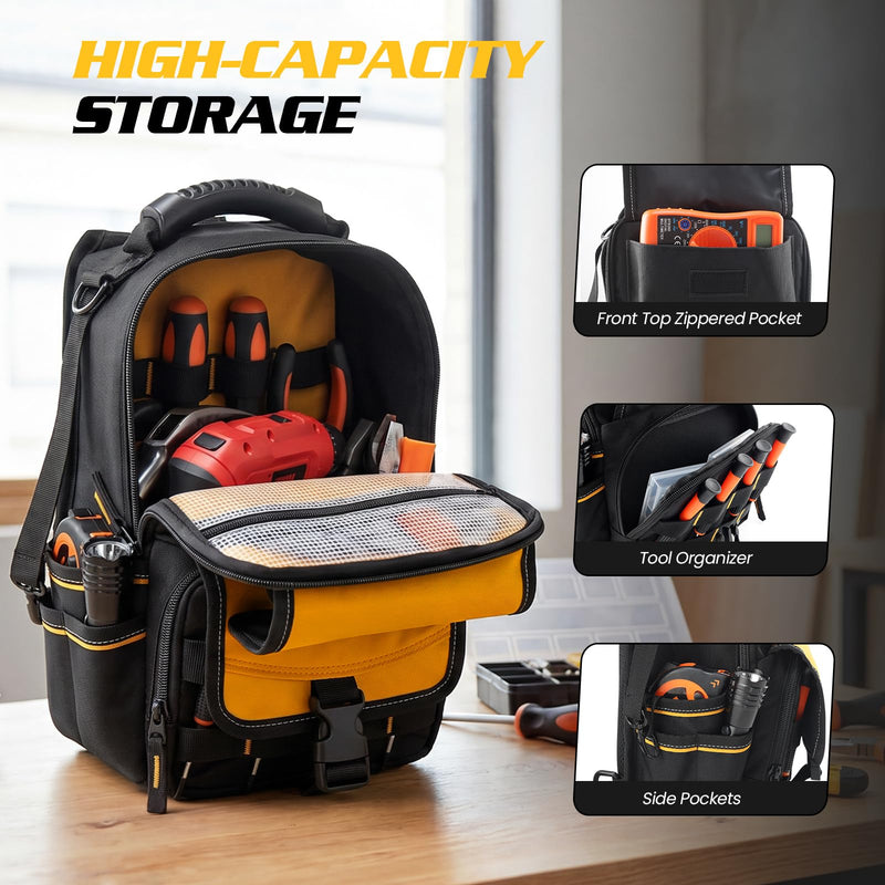 Mosthink Portable Small Tool Bag, Men Heavy Duty Tool Pouch, Waterproof HVAC Toolbag Mini Carry Tool Bags for Technician DIY Daily Use (Yellow) Yellow