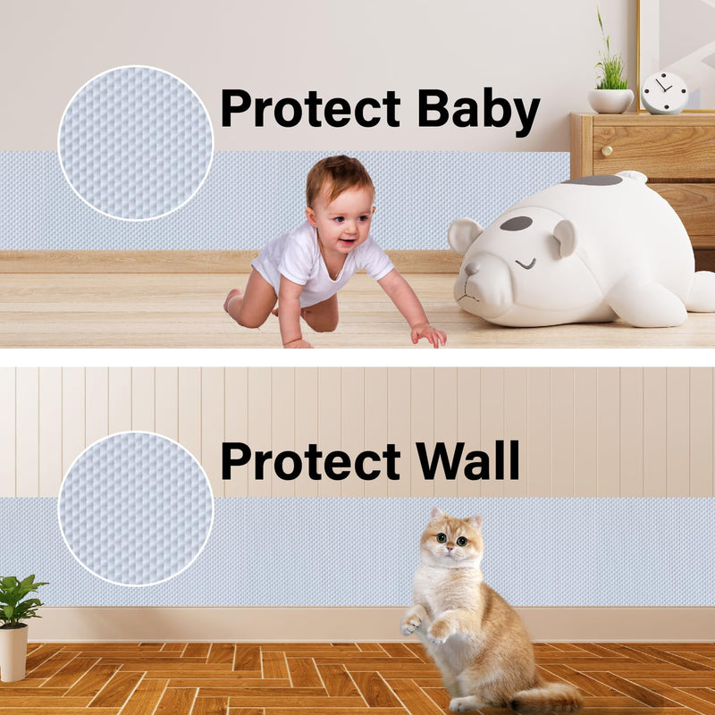 2 Roll Garage Wall Protector, White Garage Car Door Protector Bumper Guard for Anti-Collision Waterproof Inflaming Ultra Self Adhesive EVA Foam for Warehouse (2 ROLL: 79" x 8" x 1/4")