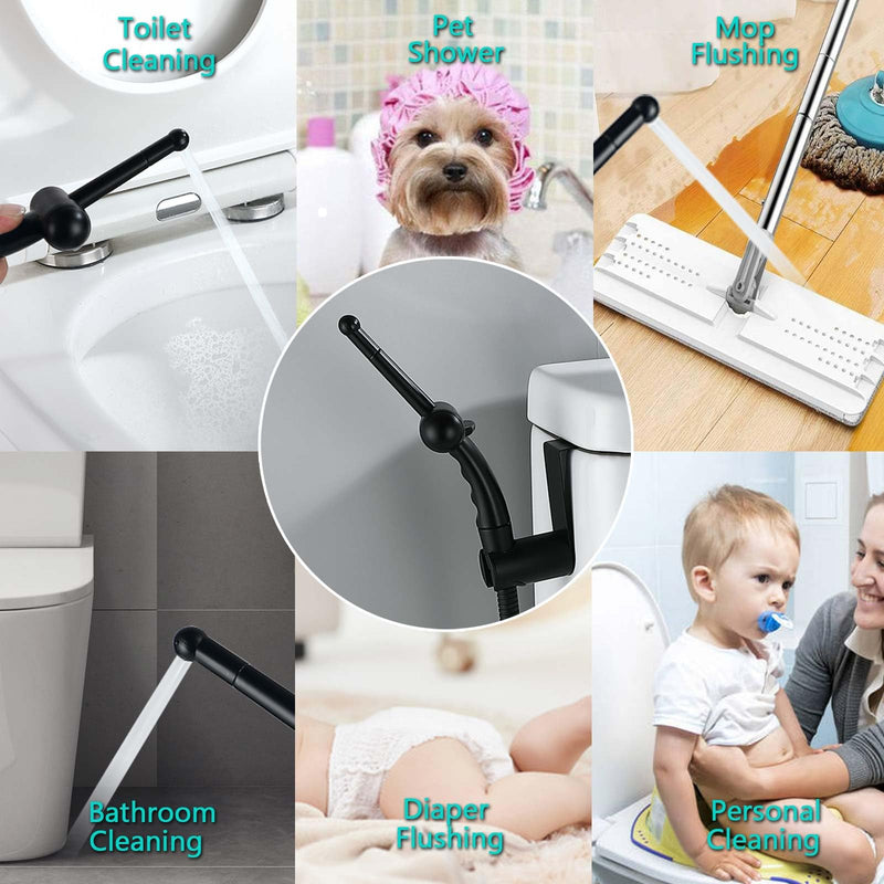 BARROCK Bidet Sprayer for Existing Toilet, Advanced Handheld Ergonomic Jet Spray Set with Precision Water Pressure Control for Muslim Shower/Feminine Hygiene/Pet Cleaning, Matte Black 1