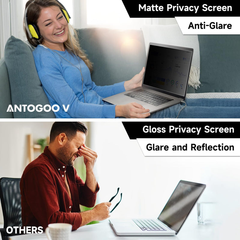 2 Pack (1920x1080) Display 14 Inch Laptop Privacy Screen 16:9, Anti Blue Light Glare & Anti Scratch Computer Privacy Shield, Not for 14" with 1920x1200 Resolution Laptop 2 PACK 14 Inch Privacy Screen(16:9)