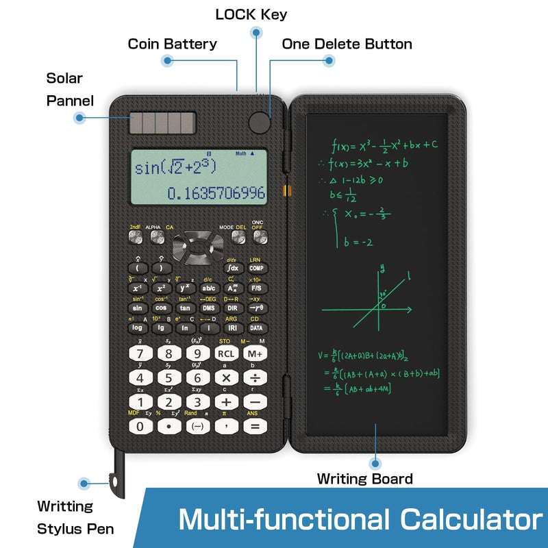 82MS Scientific Calculator and Basic Calculator Calculator with Writing Pad