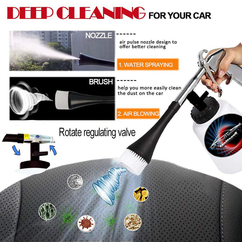  [AUSTRALIA] - Car Interior Cleaner, Auto Detail Tools Car Detailing Kit(Needs Air Compressor) High Pressure Car Cleaning Gun Car Cleaning Kit for Vehicle Upholstery Carpet Seat