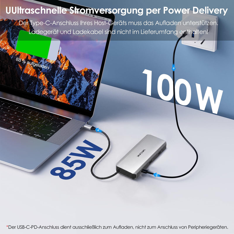 WAVLINK Laptop Docking Station, WAVLINK Docking Station Dual HDMI | Dual 4K@60Hz, 100W PD in,3×USB-A 5Gb, Gigabit Ethernet,SD/TF, Compatible with Dell/HP/Lenovo, Windows Only