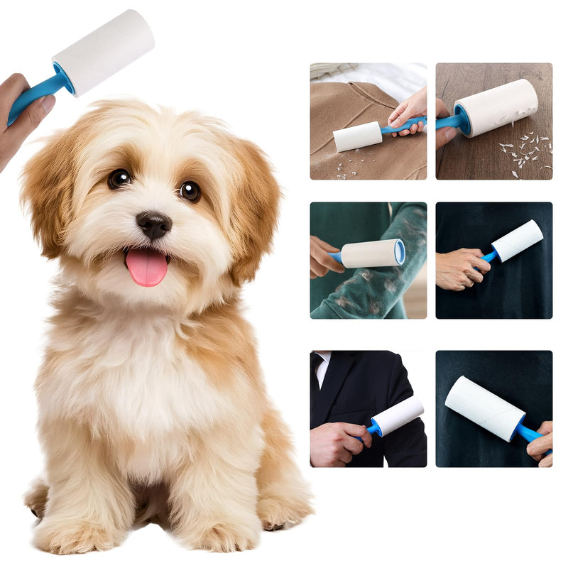 ASelected 10 Pcs Lint Roller Refills with 1 Handle,1000 Sheets Roller Sticky Pet Hair Remover for Pet Cat Dog Hair, Dust,Clothes, Sofa