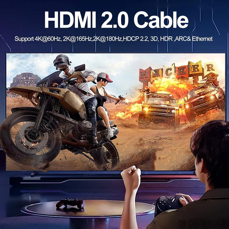 4K HDMI Cable 3.3 FT 10-Pack, Shielded HDMI TV Cord, Gold-Plated HDMI 2.0 Male Cable 120Hz ARC & CL3 Rated, HDCP 2.2, 3D HDR| for Docking Station, PC,Monitor, Switch, Splitter, PS4/5, Xbox, Soundbar 3.3FT Black