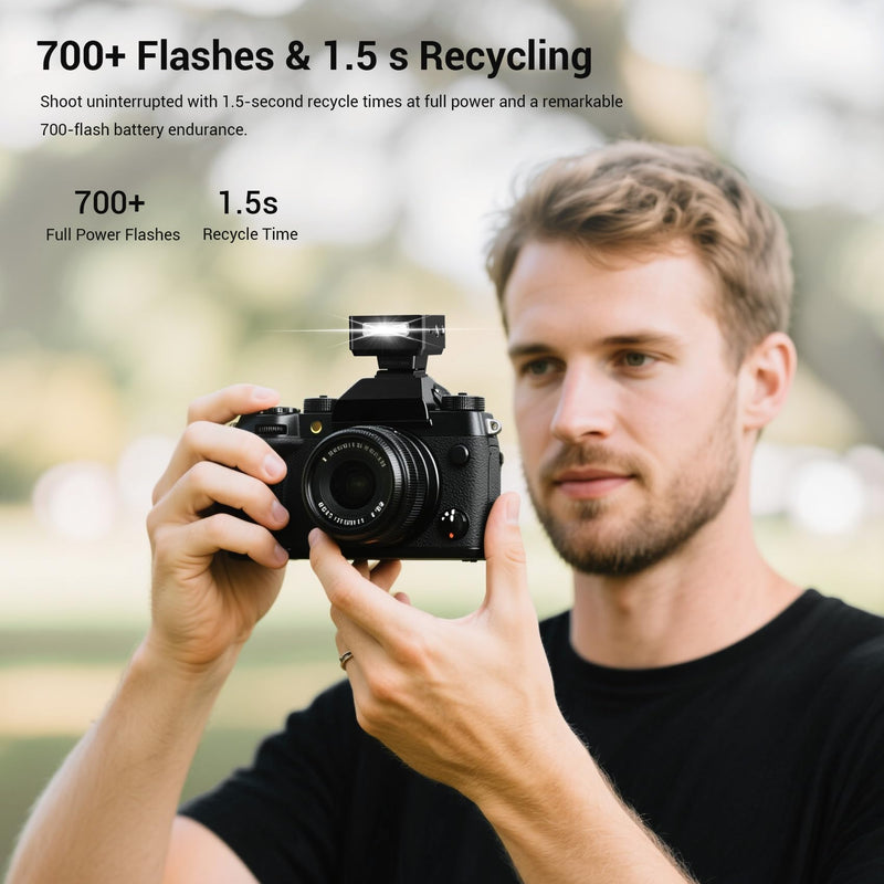 Godox iT20-O Ultra-Compact Camera Flash - Upgraded from iM20 with TTL Function & Magnetic Accessories, 45g Lightweight, 700+ Flashes, 1.5s Recycling, USB-C Charging, Compatible with Olympus Cameras Godox IT20-O