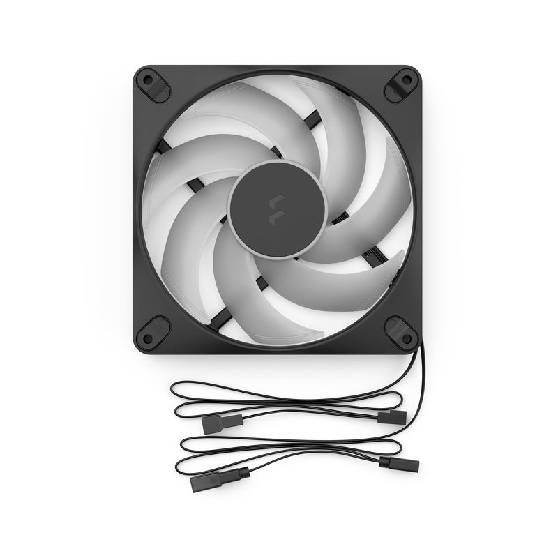 Fractal Design Dynamic 3 14 RGB 3-Pack Black 140mm PWM Fans | ARGB Gen 2 Lighting, Swept Blade Design, Daisy-Chainable Cables, Rifle Bearing 140 Black 3-Pack