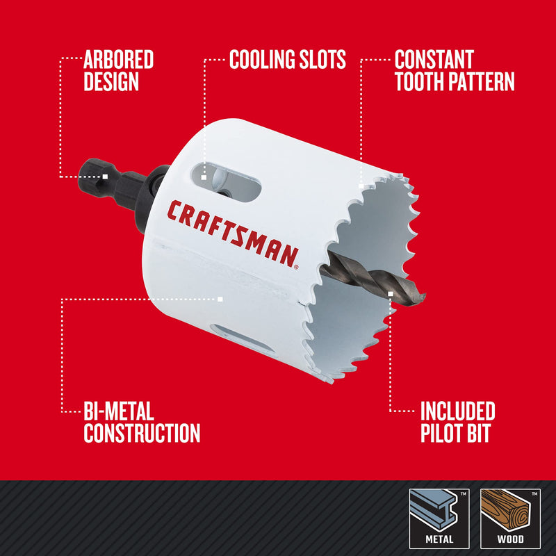 CRAFTSMAN Hole Saw Kit, Bi-Metal Set, 7Piece (CMAH1SET7) 7-Pieces