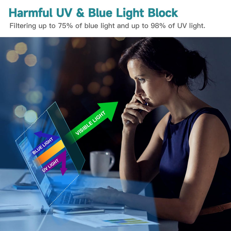 2 Pcs 13.3 Inch Anti Blue Light Screen Protector, Reduce Eye Strain Matte Anti Glare Computer Screen Cover, Blue Light Blocking Screen Protector for HP/Lenovo/Dell/Acer/Asus/Samsung/Envy 13.3’’ with