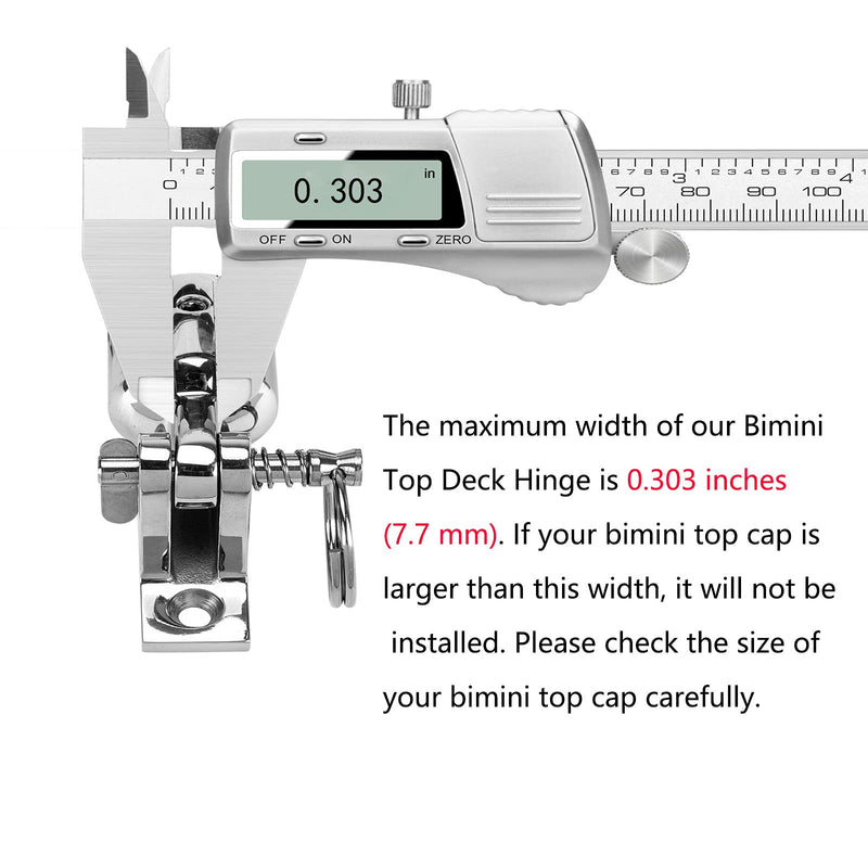 TINGZHIGO Bimini Top Deck Hinge with Quick Release pin, Bimini Top Fitting Hardware 90° Deck Hinge, 316 Stainless Steel, Installation Screws (6 Packs)