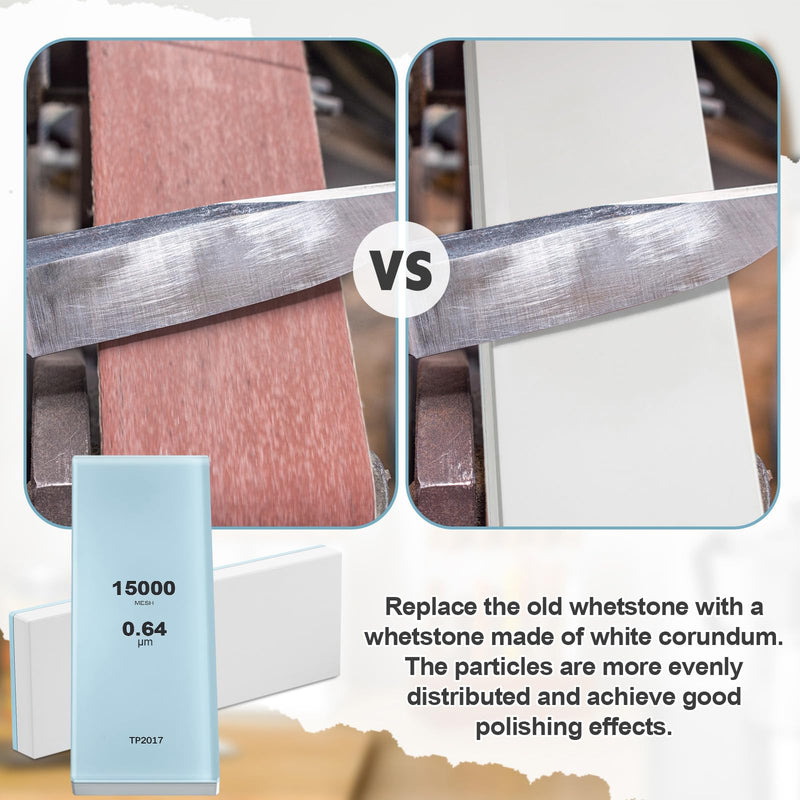 WILLBOND 15000# Glass Sharpening Stone 2 3/4" W x 8 3/4" L Whetstone Grit Single Side 0.2" Thick Wet Honing Knife Sharpener Oilstone 15000#