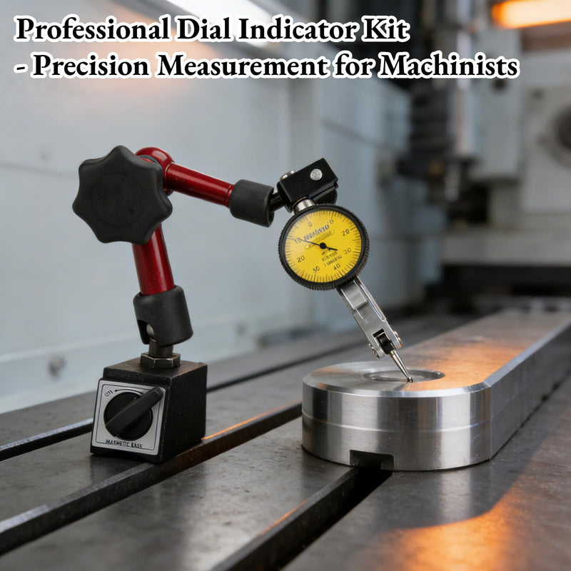 AUNMAS Dial Indicator Magnetic Base Holder Kit, Strong On/Off Switch Magnet Stand with Fine Adjustment and Flexible Arm for Lever Test Indicator