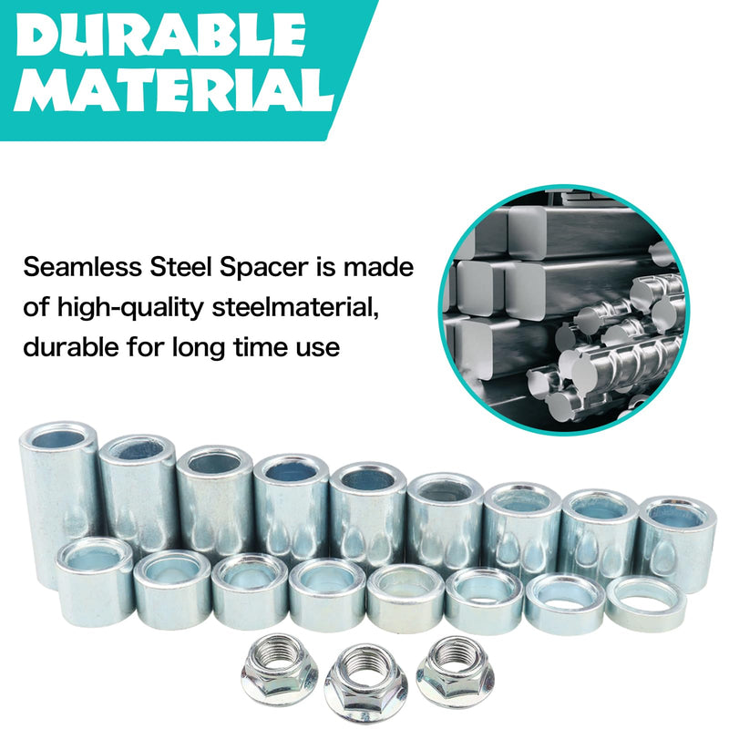 20pcs M12 Spacer Sleeve Bushings Industrial Steel for Motorcycle Pit Dirt Bike Moped ATV Mini Bike MX650 12mm Classic Axle