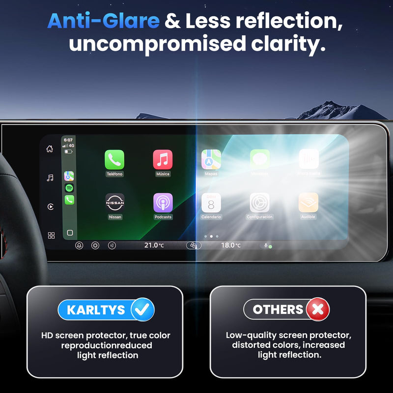 Karltys 2PCS Screen Protector for 2026 2027 Nissan Sentra, 12.3 Inch Touchscreen & Digital Dashboard 9H Tempered Glass HD for Nissan Sentra Navigation Screen Cover [Anti-Glare & No Fingerprint]
