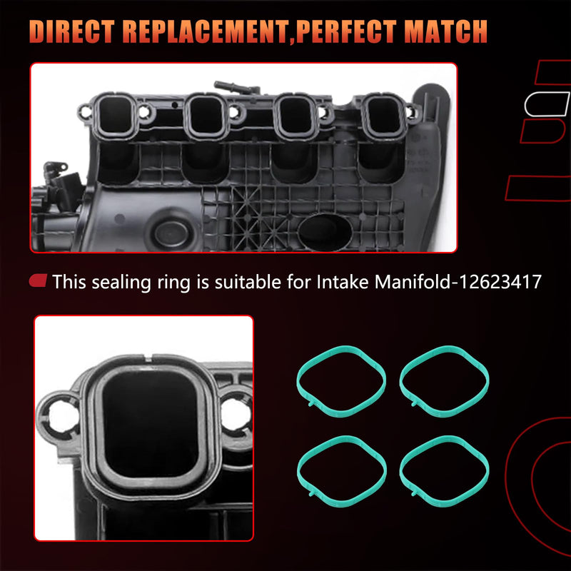 Engine Intake Manifold Gasket Runner Seals Compatible with Chevy GMC Cadillac Vehicles for 2014-Newer LT Based Engines 5.3L 6.2L LT1 LT2 L83 L86 L84 L87 L82 L8B Replace# 12626354 (8pcs)