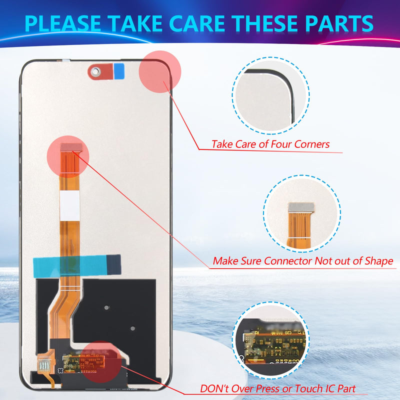 Screen for OnePlus Nord N30 5G Screen Replacement for Nord CPH2513 CPH2515 LCD Display Touch Screen Digitizer Assembly with Tools（Black）