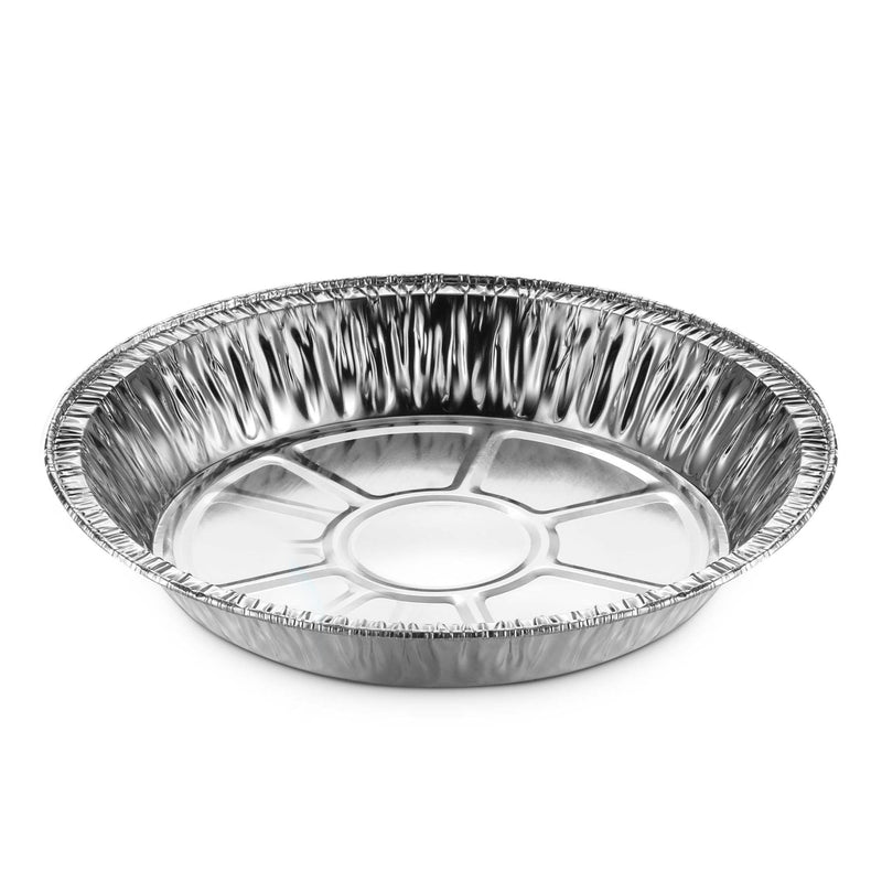 MontoPack 9” Aluminum Foil Pie Pans | Round Disposable Containers with Angled Walls for Tart Baking, Storing, Serving & Reheating | Freezer and Oven Safe, Recyclable | 50-Pack of Cake Tins 9 Inch Pie/Tart Pans (50 Pack)