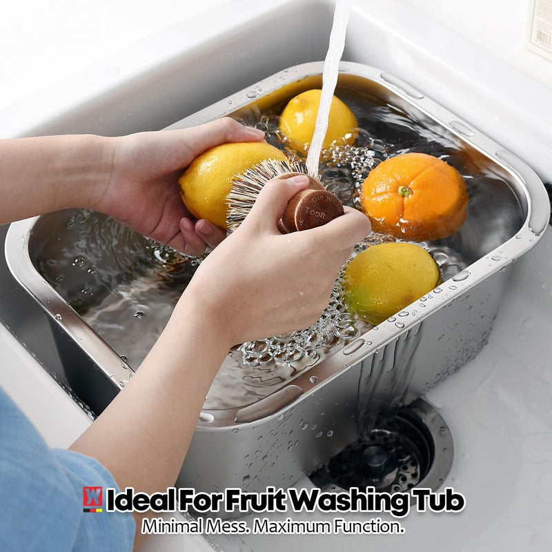 WAGENSTEIGER Portable Stainless Steel Washing-Up Bowl 10L (2.64 Gal), Large Multipurpose Dishpan for Kitchen Sink, Camping & Outdoor Dish Tub (Washing-Up Bowl) 1655