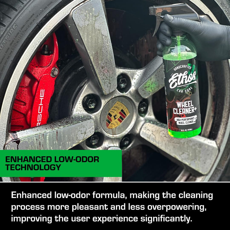 Ethos Wheel Cleaner Spray - Iron Remover Car Detailing - Rim Cleaner Spray Brake Dust, Iron Remover - Color Change Technology - Professional Strength Formula - Brake Dust Remover 16-oz