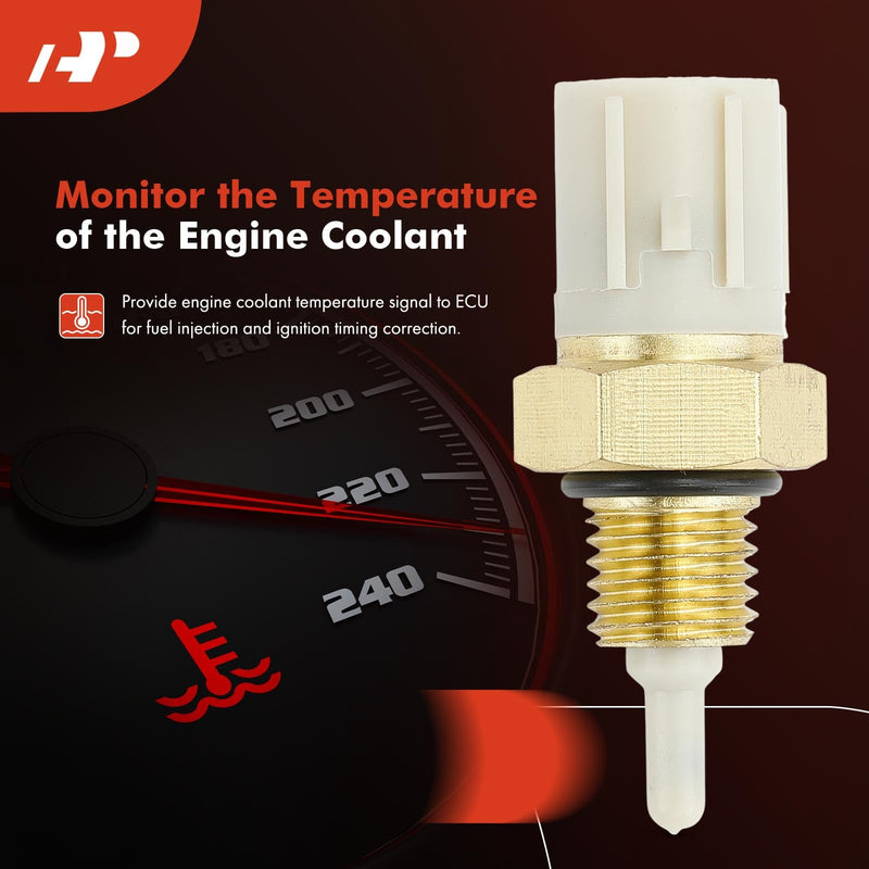 A-Premium Engine Coolant Temperature Sensor [2 Pins] Compatible with Honda CR-V 1997-2001, Accord 1994-2002, Pilot 2003-2004, Odyssey 1995-2004 & Acura MDX 2001-2002, TL 1999-2003, RL 1996-2004, CL
