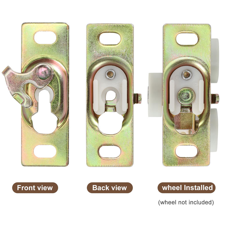 Pocket Door Rollers Connection Plate, Sliding RV Door Hardware,Color Zinc Plating,2 Set (Wheels not Included) 5 Set