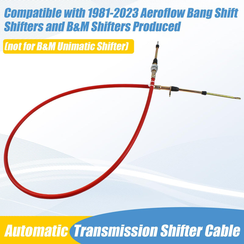 Automatic Transmission Shifter Cable Compatible with B&M Heavy Duty Shifter Cable Eyelet End 0.375" Outer Diameter 5 Ft Long Repalce Af72-1002 BMM-80833