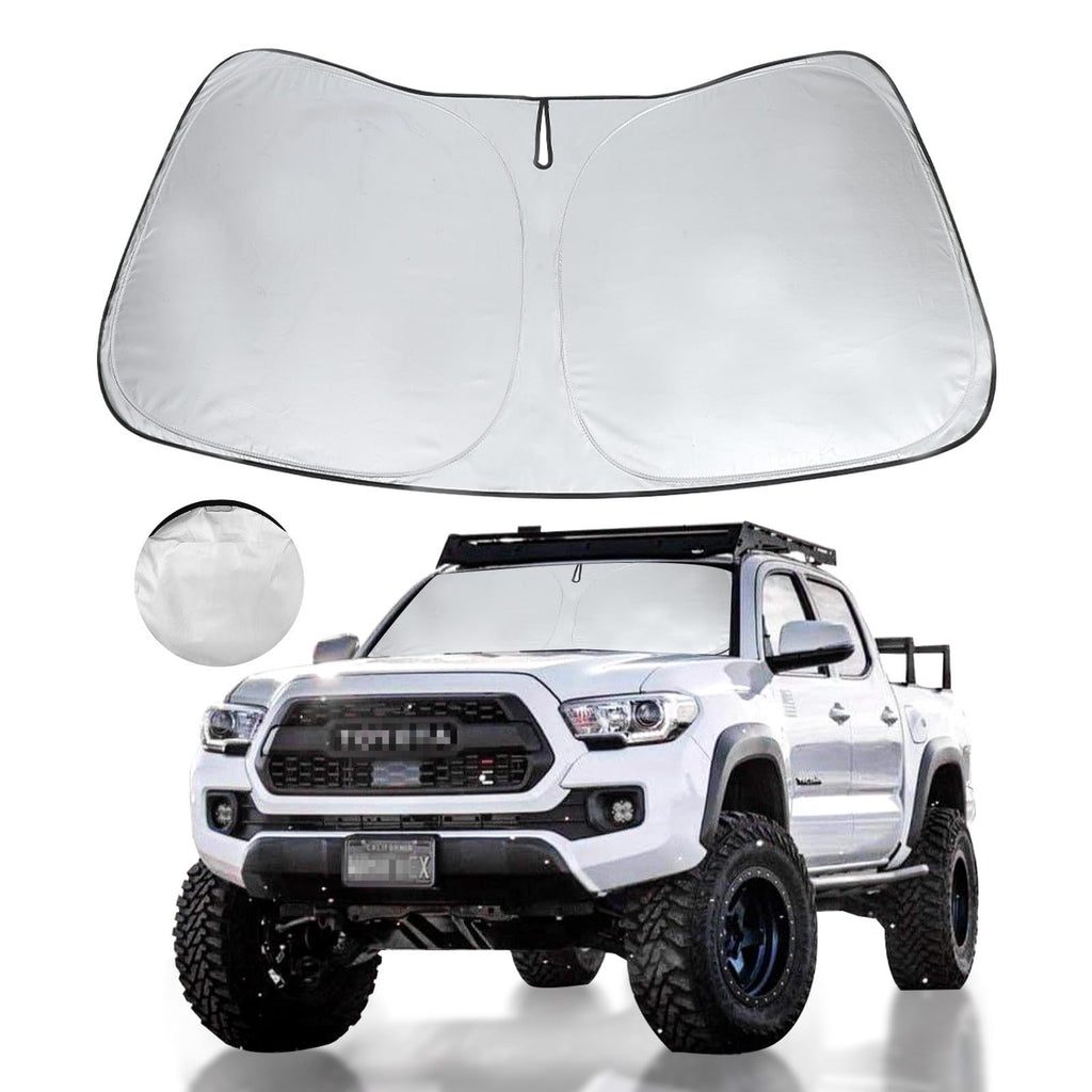 Windshield Sun Shade Window Sunshade Custom Fit 2024 2023 2022 2021 2020 2019 2018 2017 Toyota Tacoma 2Dr 4Dr Pickup Truck Accessories Foldable SUV Sun Visor Protector Limited 2Door 4Door A. for Toyota Tacoma 2017-2024