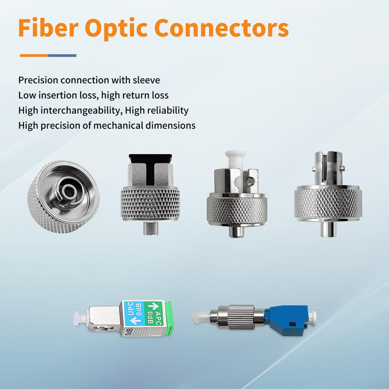 Fiber Optic Connector, FC/UPC, SC, ST, LC, FC/UPC-LC/UPC, SC/UPC-/APC Interchangeable Optical Fiber Connector, 6 Styles for Adapters Compatible with Single-Mode & Multi-Mode Fibers
