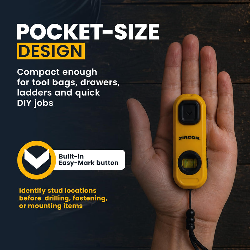 Zircon® StudScout™ Magnetic Stud Finder Wall Scanner 2-Pack, Battery-Free Wall Stud Locator with Built-in Level, Marking Button, Magnet and Lanyard for Wood and Metal Studs Behind Drywall